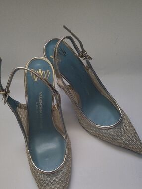 Metallic Gold Slingback Heels